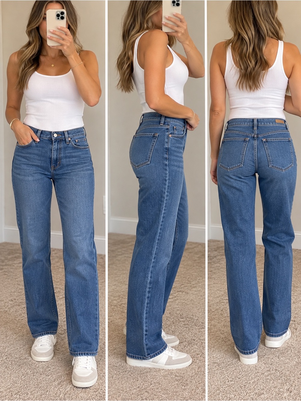 Universal Thread Straight-Leg Midrise Jeans in Blue Wash